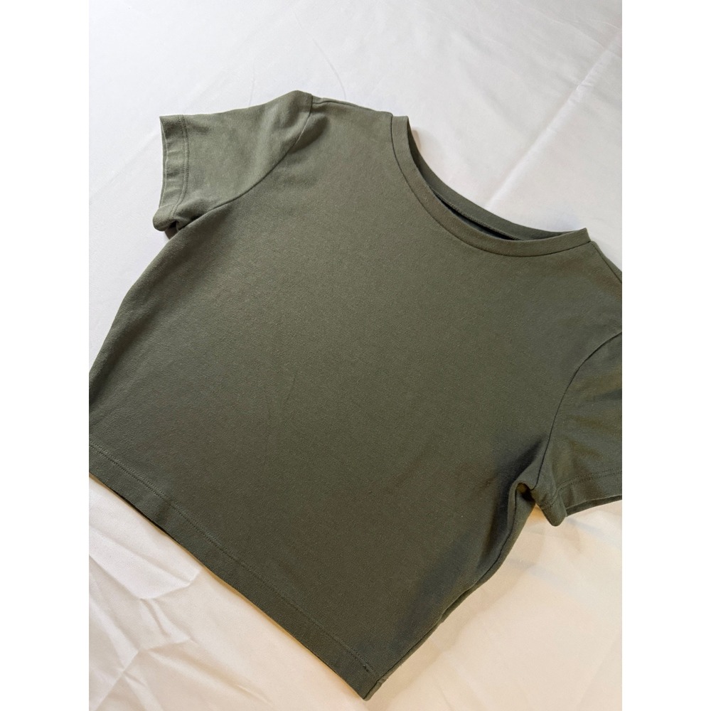 Wild Fable Olive Green Short Sleeve Cropped T-Shirt Baby Tee Size‎ S